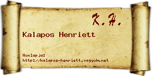 Kalapos Henriett névjegykártya